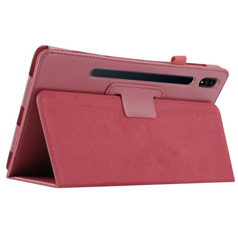 Folio Cover Samsung Galaxy Tab S8 Plus / Tab S7 Plus Ecopelle Litchi