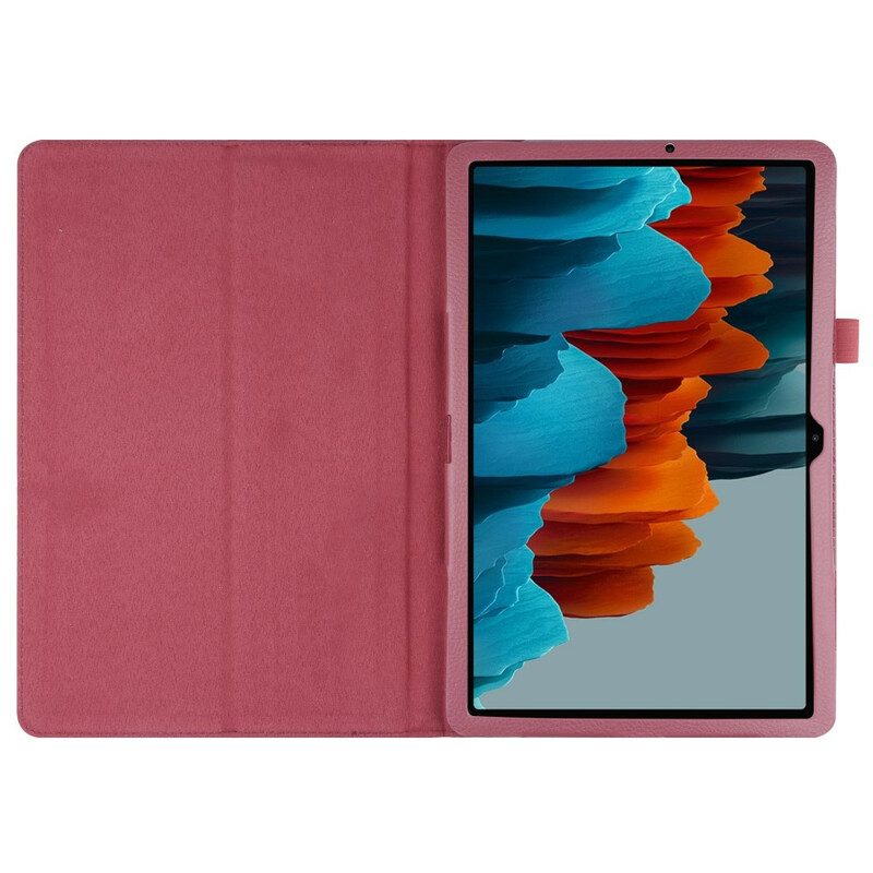 Folio Cover Samsung Galaxy Tab S8 Plus / Tab S7 Plus Ecopelle Litchi