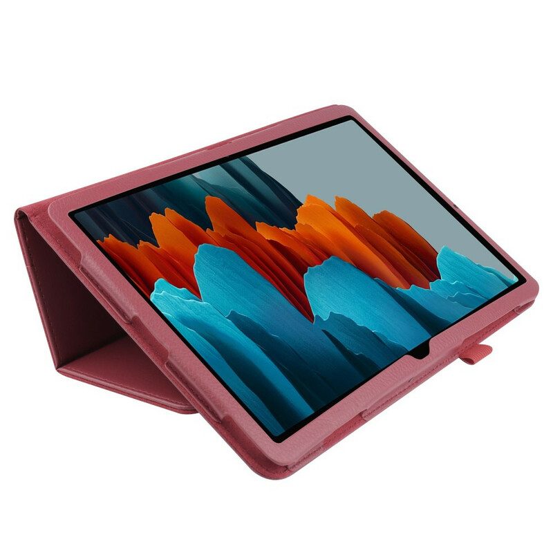 Folio Cover Samsung Galaxy Tab S8 Plus / Tab S7 Plus Ecopelle Litchi