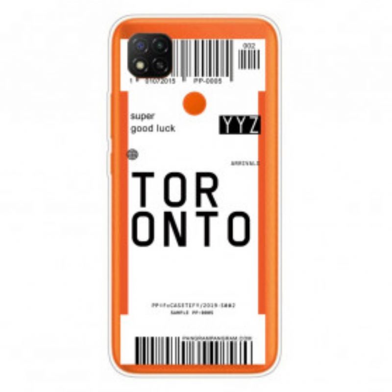 Cover Xiaomi Redmi 9C Carta D'imbarco Di Toronto