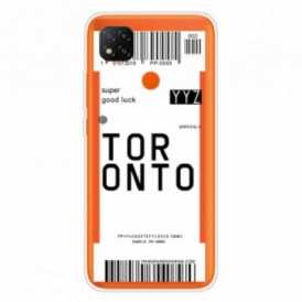 Cover Xiaomi Redmi 9C Carta D'imbarco Di Toronto