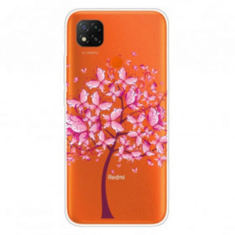 Cover Xiaomi Redmi 9C Cima Dell'albero Rosa