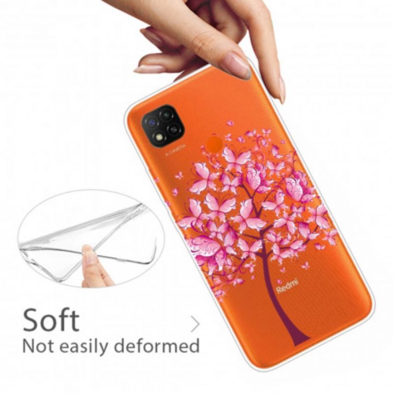 Cover Xiaomi Redmi 9C Cima Dell'albero Rosa