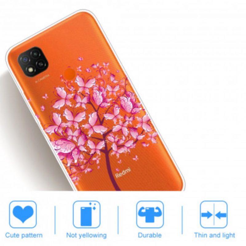 Cover Xiaomi Redmi 9C Cima Dell'albero Rosa