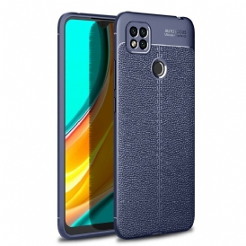 Cover Xiaomi Redmi 9C Doppia Linea Litchi Effetto Pelle