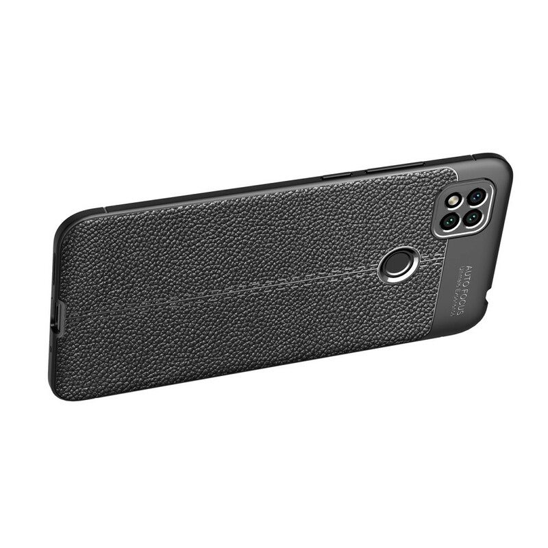 Cover Xiaomi Redmi 9C Doppia Linea Litchi Effetto Pelle