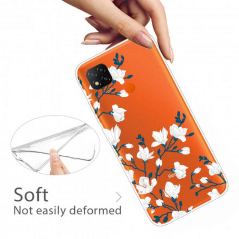 Cover Xiaomi Redmi 9C Fiori Bianchi