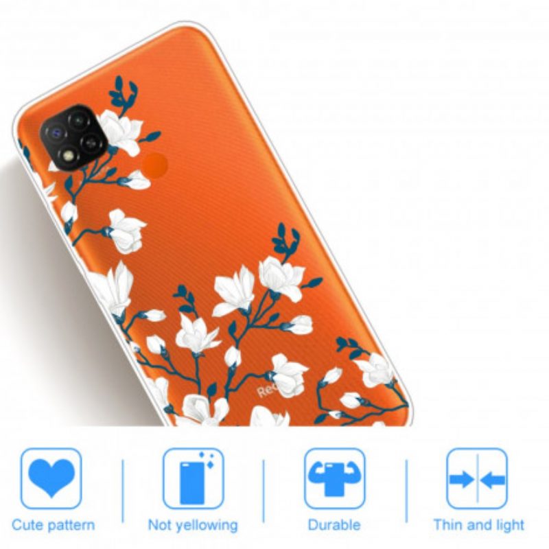 Cover Xiaomi Redmi 9C Fiori Bianchi