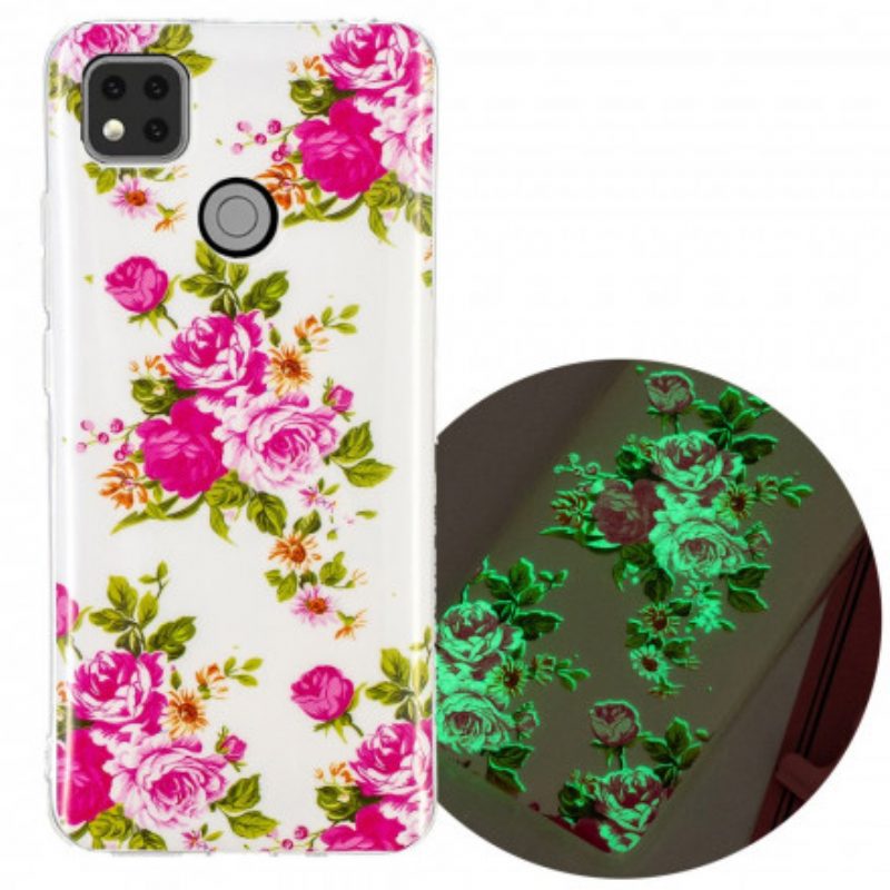 Cover Xiaomi Redmi 9C Fiori Liberty Fluorescenti