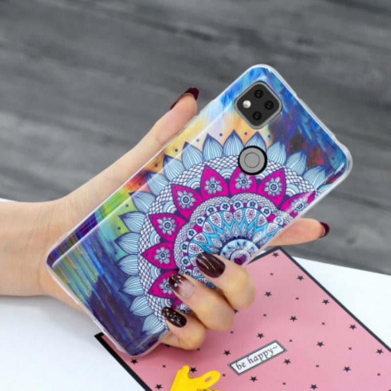 Cover Xiaomi Redmi 9C Mandala Colorato Fluorescente