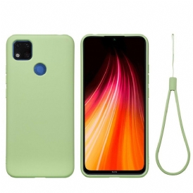 Cover Xiaomi Redmi 9C Silicone Liquido Con Cordino