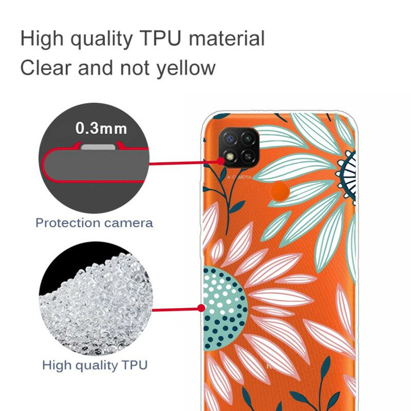 Cover Xiaomi Redmi 9C Un Fiore Trasparente