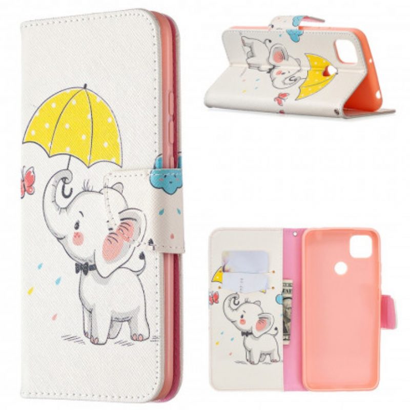 Custodia in pelle Xiaomi Redmi 9C Cucciolo Di Elefante