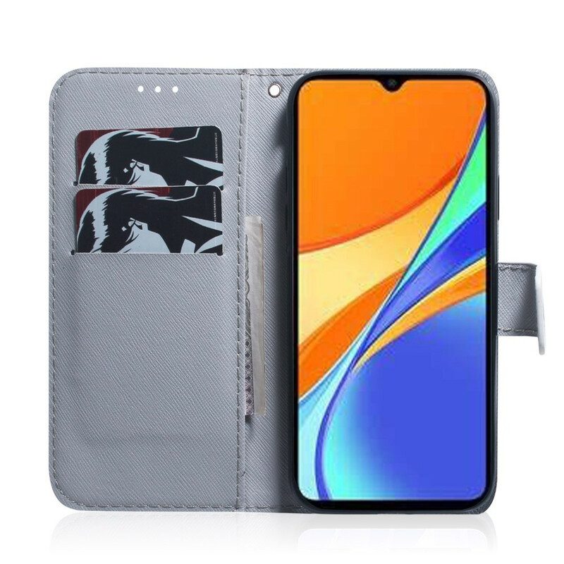 Custodia in pelle Xiaomi Redmi 9C Dipinto Di Gufi