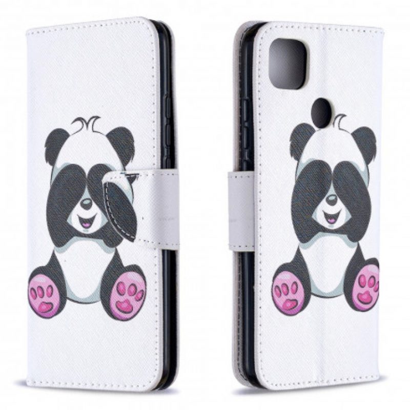 Custodia in pelle Xiaomi Redmi 9C Divertimento Panda