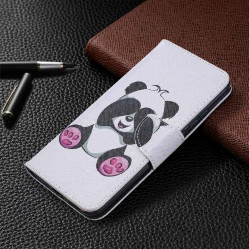 Custodia in pelle Xiaomi Redmi 9C Divertimento Panda