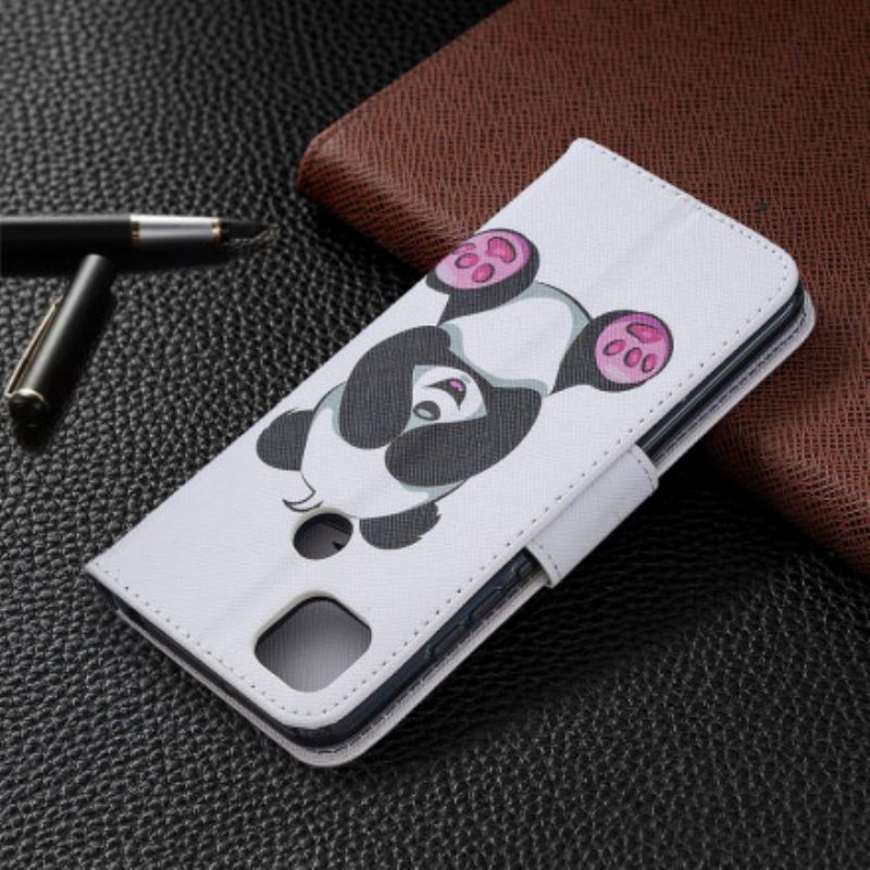 Custodia in pelle Xiaomi Redmi 9C Divertimento Panda