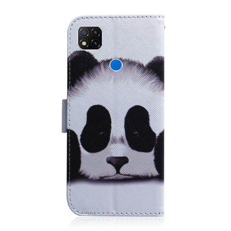 Custodia in pelle Xiaomi Redmi 9C Faccia Da Panda