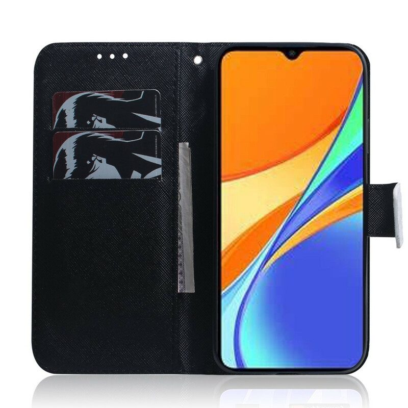 Custodia in pelle Xiaomi Redmi 9C Faccia Da Panda