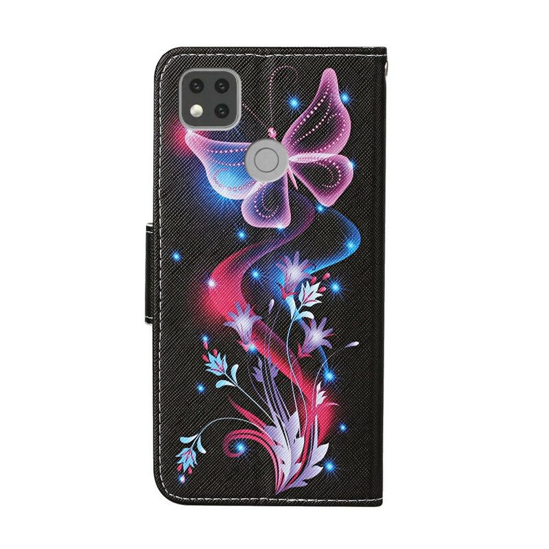 Custodia in pelle Xiaomi Redmi 9C Farfalle Stregate