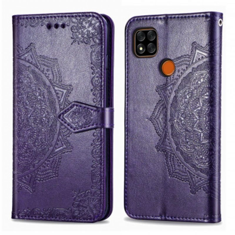 Custodia in pelle Xiaomi Redmi 9C Mandala Medioevo