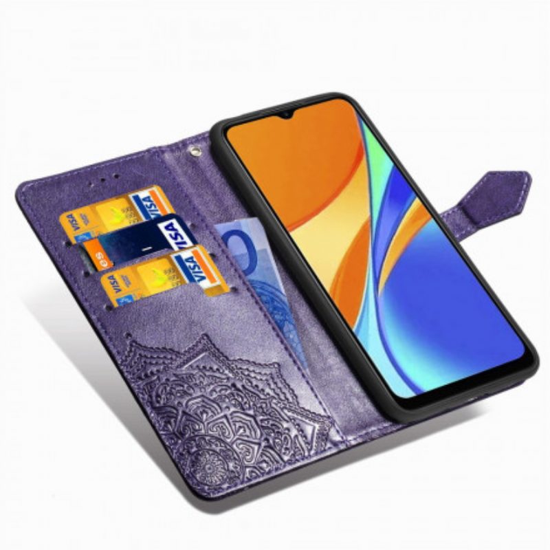 Custodia in pelle Xiaomi Redmi 9C Mandala Medioevo