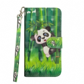 Custodia in pelle Xiaomi Redmi 9C Panda E Bambù