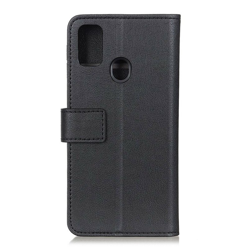 Custodia in pelle Xiaomi Redmi 9C Semplice Effetto Pelle Lucida