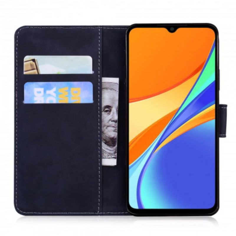 Custodia in pelle Xiaomi Redmi 9C Stampa Faccia Di Tigre