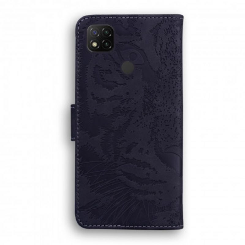 Custodia in pelle Xiaomi Redmi 9C Stampa Faccia Di Tigre