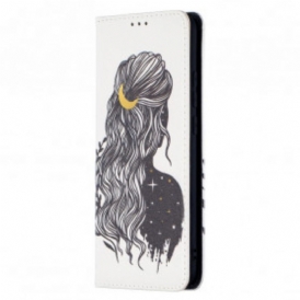 Folio Cover Xiaomi Redmi 9C Custodia in pelle Bei Capelli