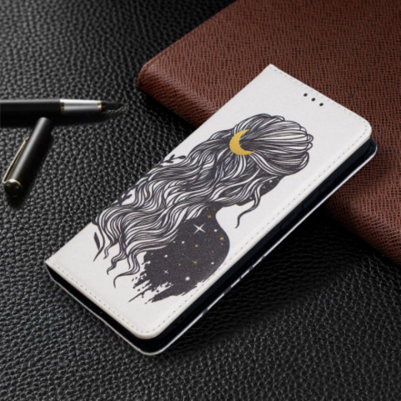 Folio Cover Xiaomi Redmi 9C Custodia in pelle Bei Capelli