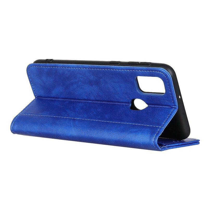 Folio Cover Xiaomi Redmi 9C Custodia in pelle Ciondolo In Crosta Di Litchi