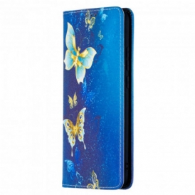 Folio Cover Xiaomi Redmi 9C Custodia in pelle Farfalle Colorate