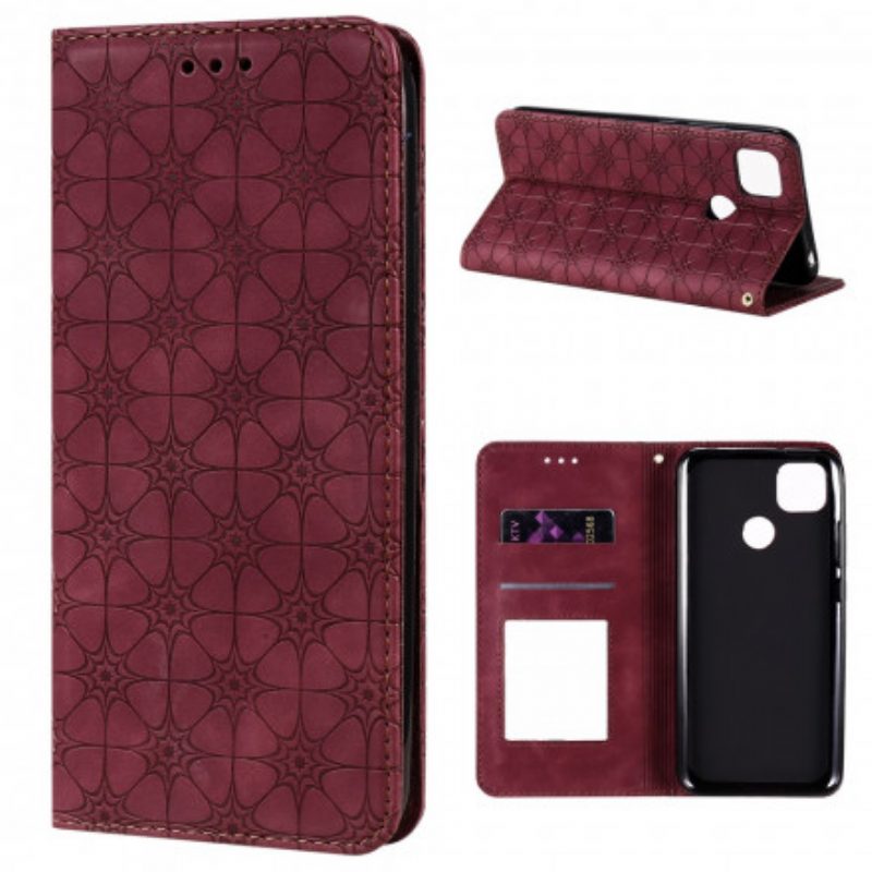 Folio Cover Xiaomi Redmi 9C Custodia in pelle Fiori Barocchi