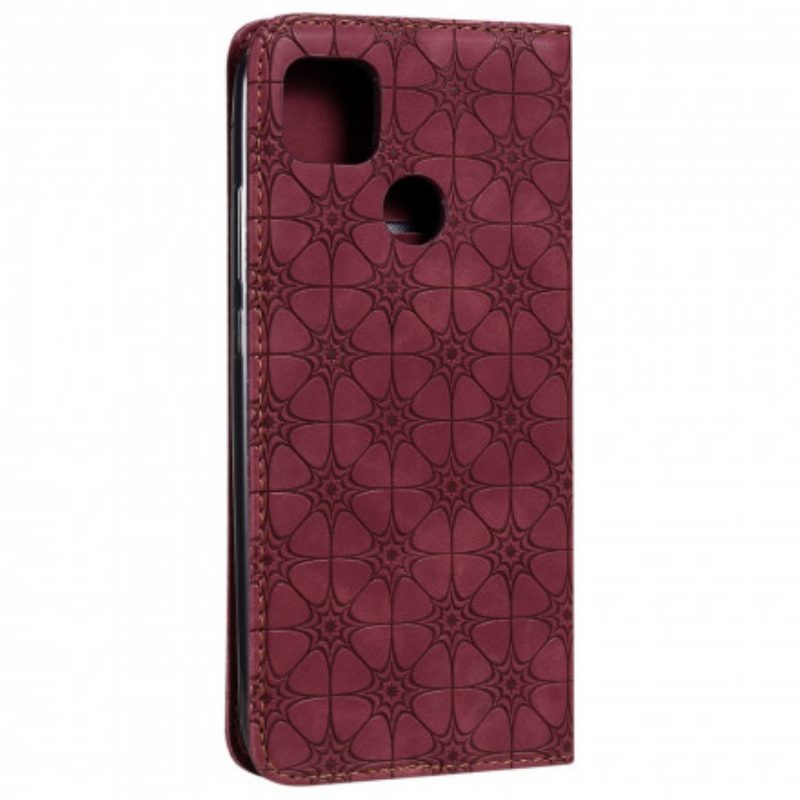 Folio Cover Xiaomi Redmi 9C Custodia in pelle Fiori Barocchi