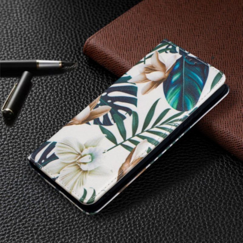 Folio Cover Xiaomi Redmi 9C Custodia in pelle Foglie