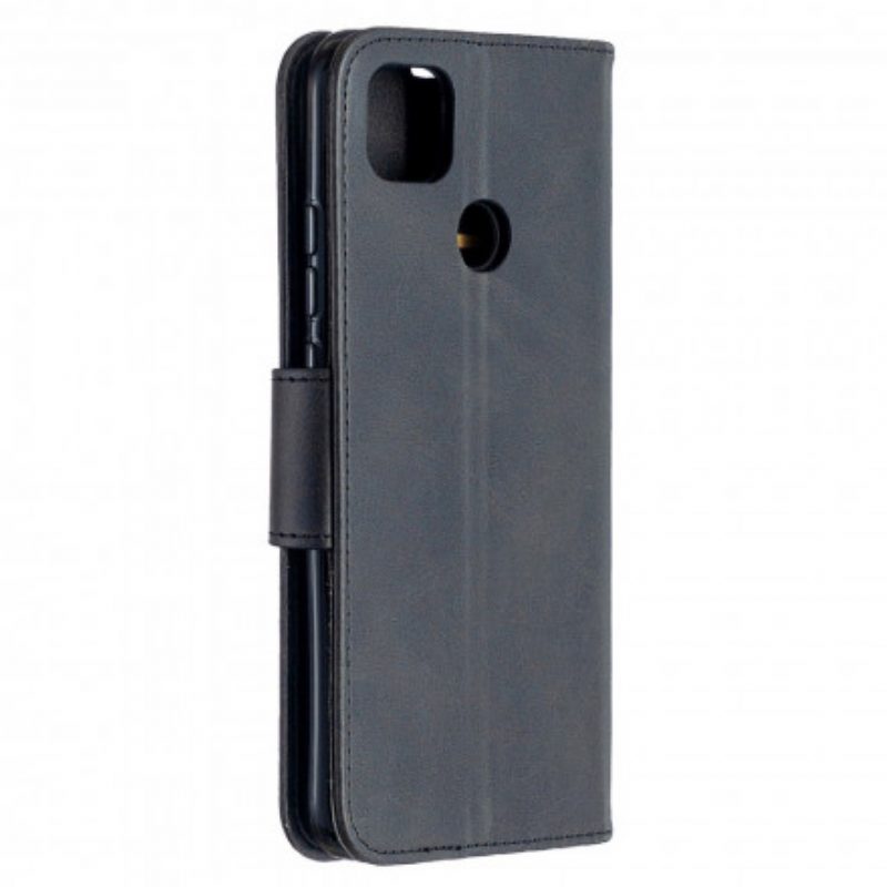 Folio Cover Xiaomi Redmi 9C Custodia in pelle Lembo Liscio Obliquo