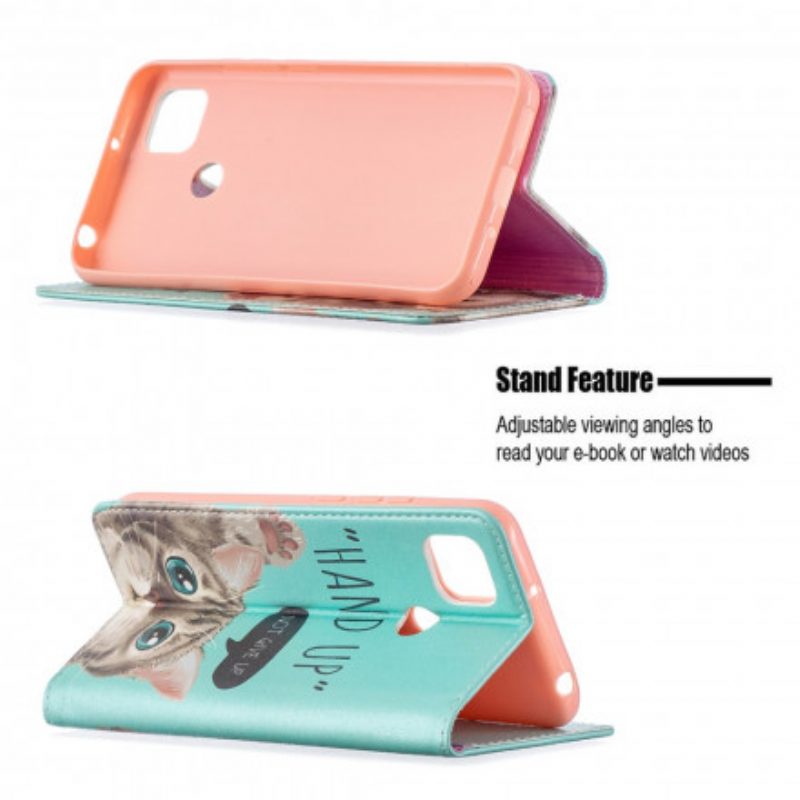 Folio Cover Xiaomi Redmi 9C Custodia in pelle Mano In Alto