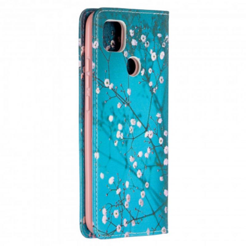 Folio Cover Xiaomi Redmi 9C Custodia in pelle Rami Fioriti