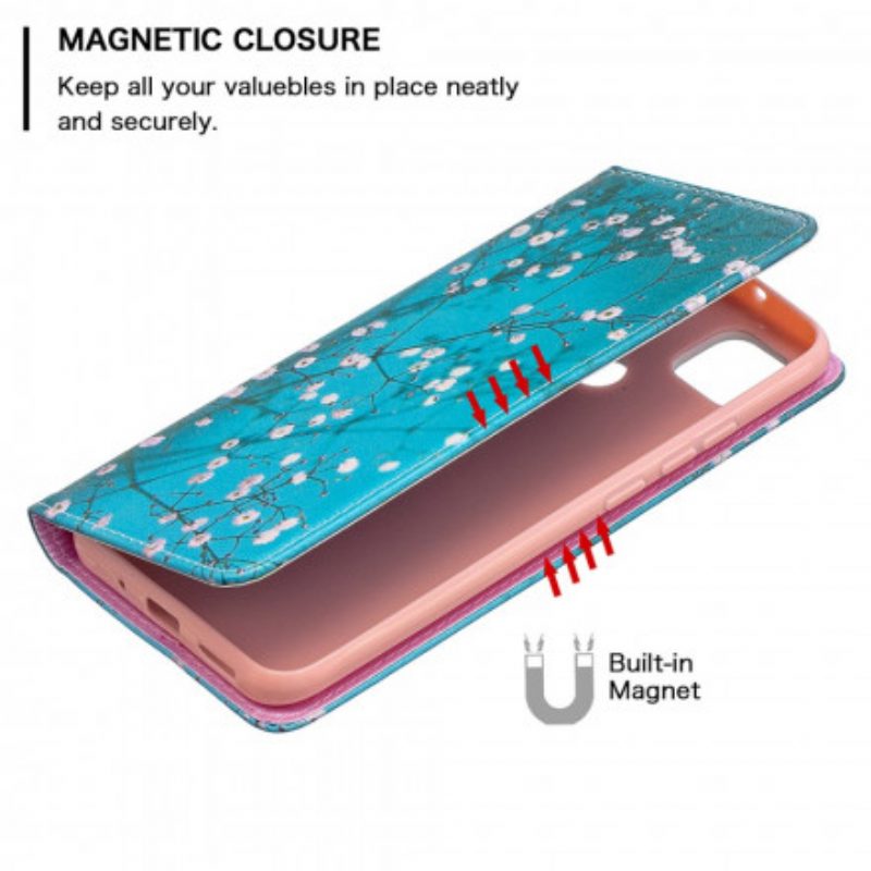 Folio Cover Xiaomi Redmi 9C Custodia in pelle Rami Fioriti