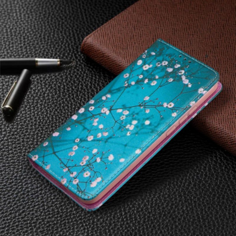 Folio Cover Xiaomi Redmi 9C Custodia in pelle Rami Fioriti