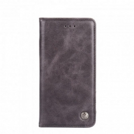 Folio Cover Xiaomi Redmi 9C Custodia in pelle Rivetto In Pelle Stile