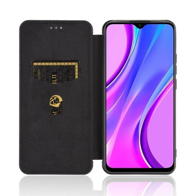 Folio Cover Xiaomi Redmi 9C Custodia in pelle Silicone Colorato Al Carbonio