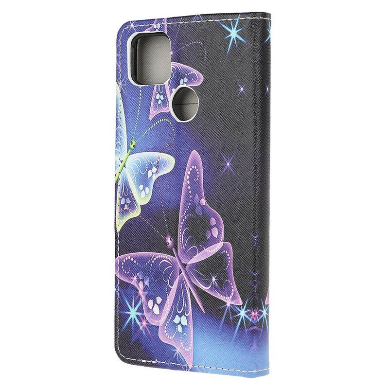 Folio Cover Xiaomi Redmi 9C Farfalle Al Neon