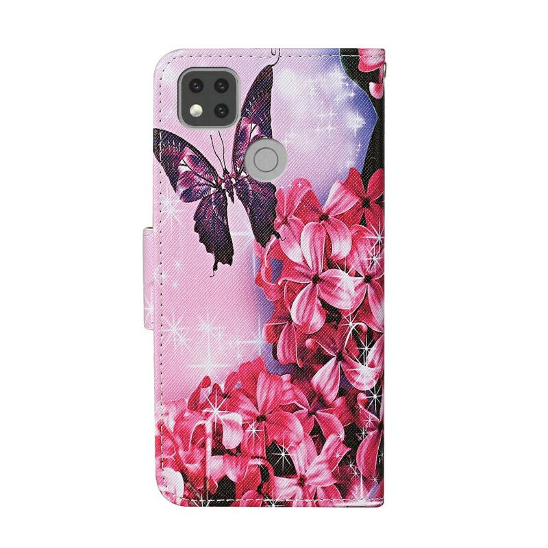 Folio Cover Xiaomi Redmi 9C Farfalle Nel Giardino Magico