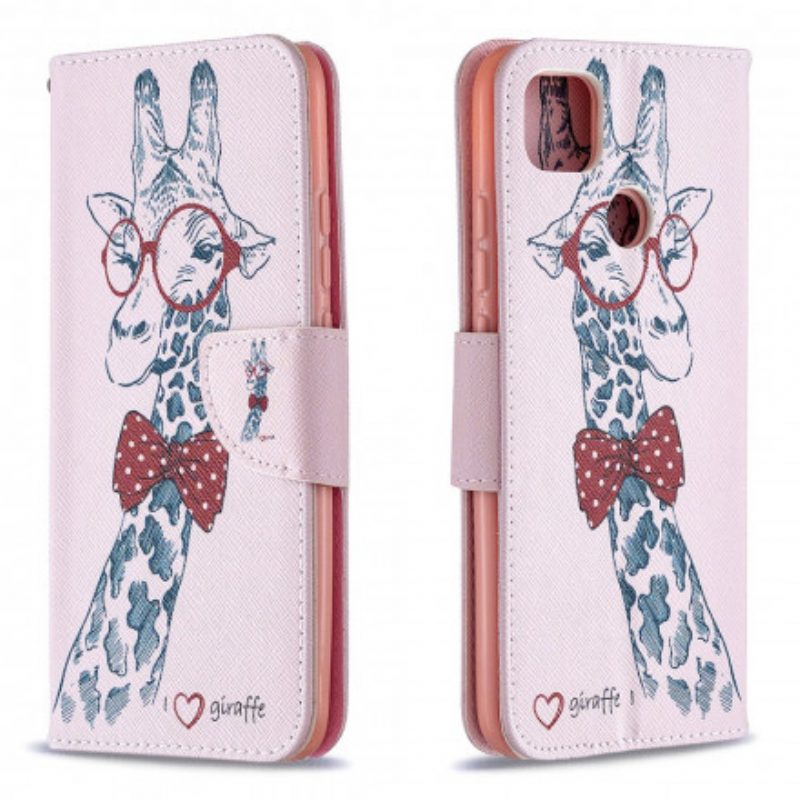 Folio Cover Xiaomi Redmi 9C Giraffa Intelligente