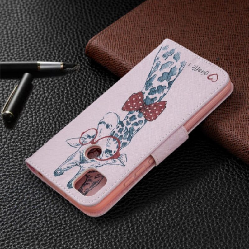 Folio Cover Xiaomi Redmi 9C Giraffa Intelligente