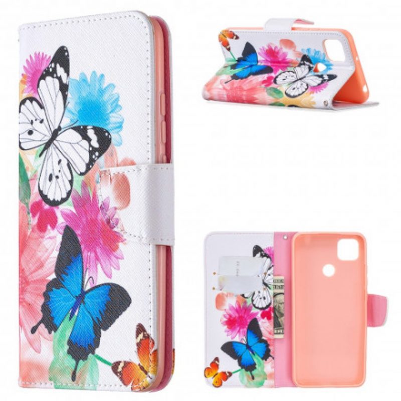 Folio Cover Xiaomi Redmi 9C Incredibili Farfalle Colorate