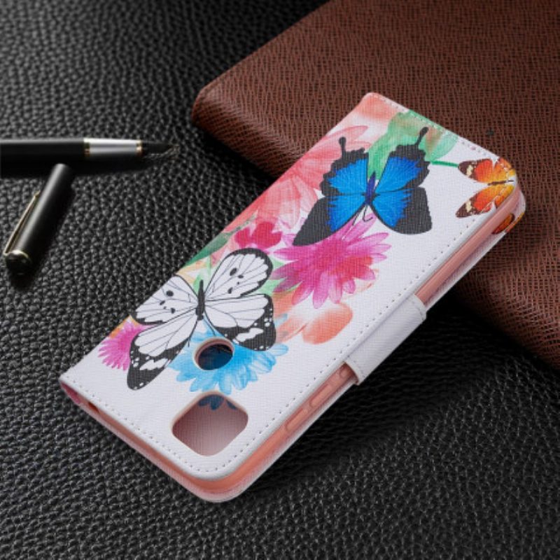 Folio Cover Xiaomi Redmi 9C Incredibili Farfalle Colorate